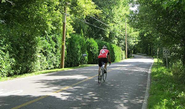Cyclist on the Chemin Senneville