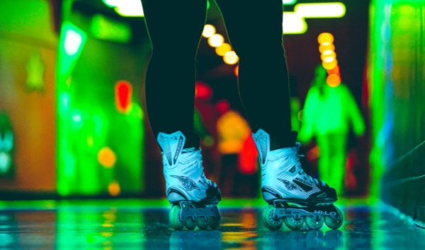 Skater on the roller skating rink