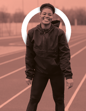 Black woman in her twenties, smiling