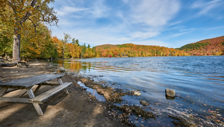 Rest area at Lac Hertel