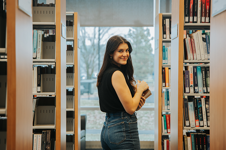 Marilou at the municipal library