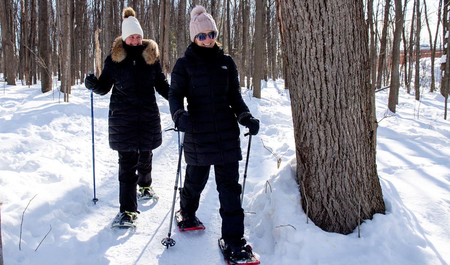 Femmes en raquettes au Parc nature