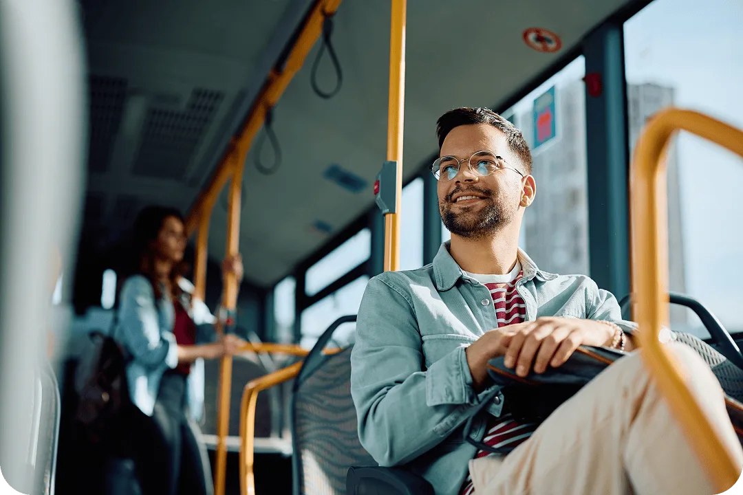Passenger on a bus.